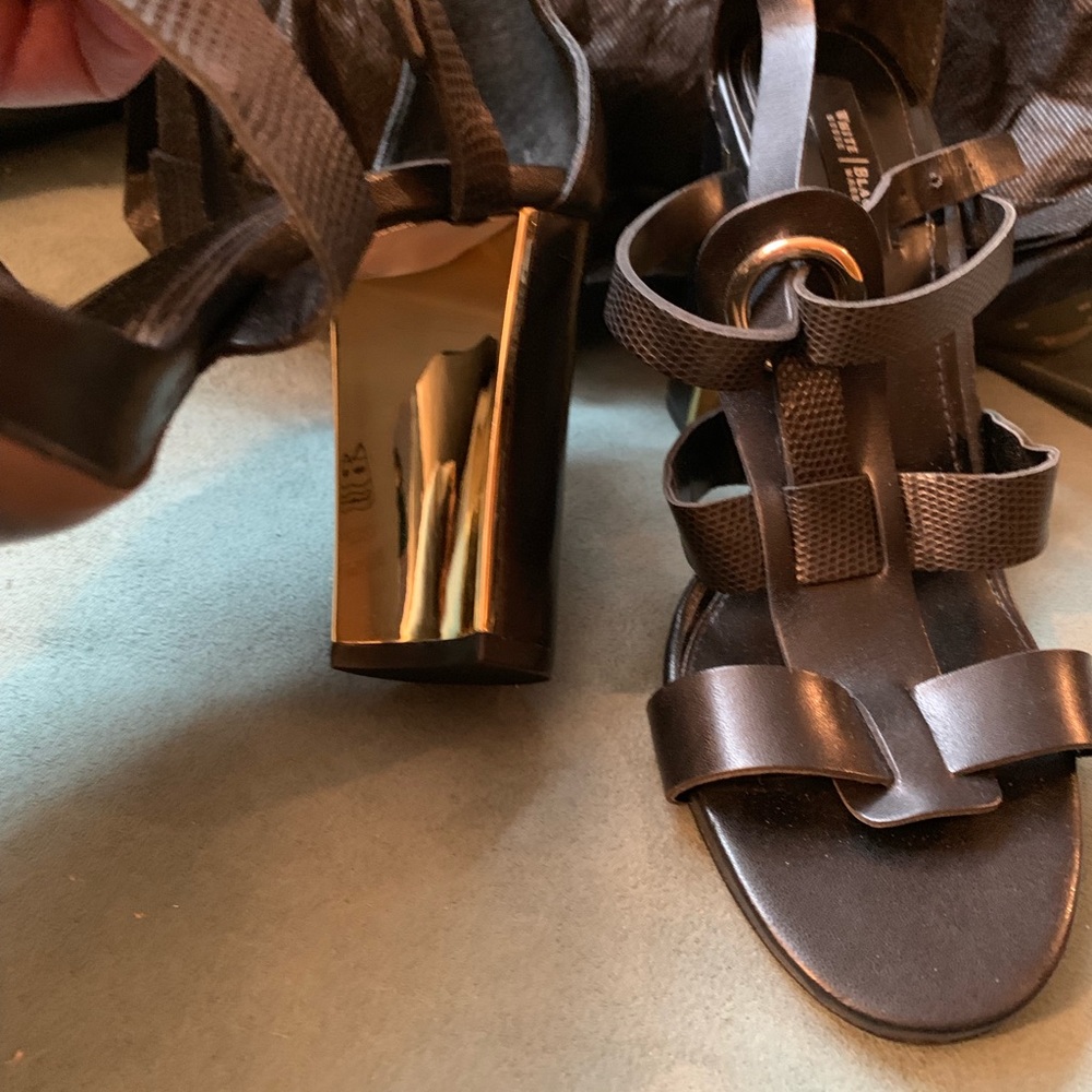 WHBM leather high heeled sandals 8.5
